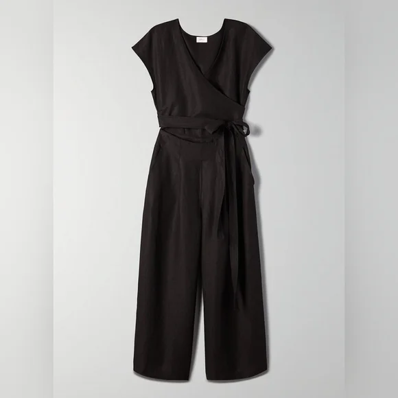 Aritzia Wilfred Brax Jumpsuit Linen Lyocell Cutout  Wide Leg Size 6 - Picture 4 of 11